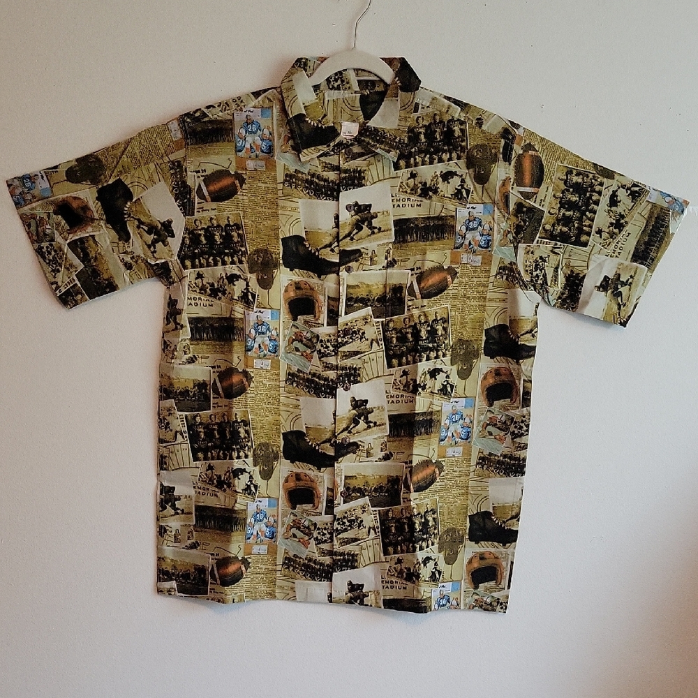 Vintage Football Design Print Men Shirt